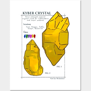 Kyber Crystal Science Illustration in Yellow Posters and Art